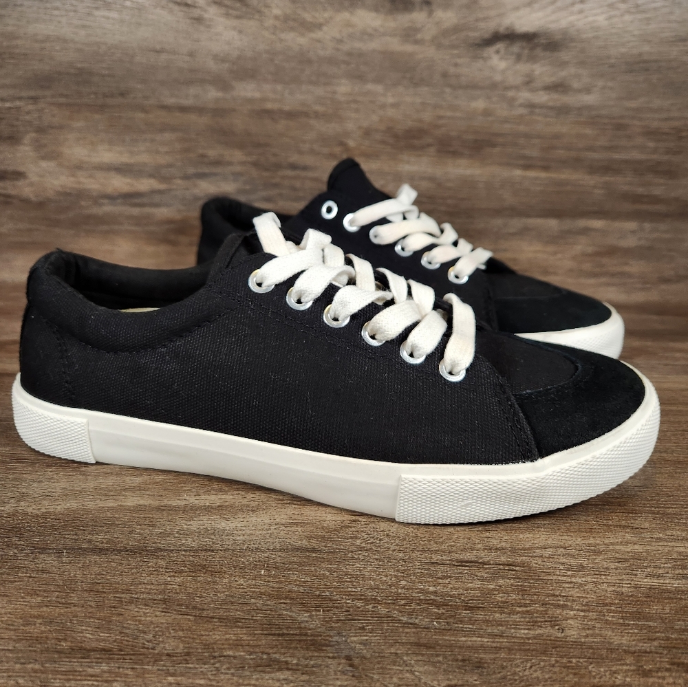 Five Four Black Canvas Suede Tennis Low Top Sneakers Shoes Mens US Sz 7